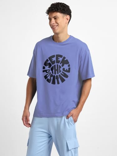 Image of Nobero Men's Oversized Graphic T-Shirt for Men | Soft Cotton | Drop Shoulder Relaxed Fit | Printed Casual Tshirt for Men