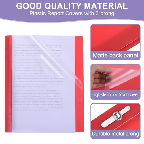 Chemise de présentation rouge pour documents de réunion et dossiers étudiants à griffes - 3