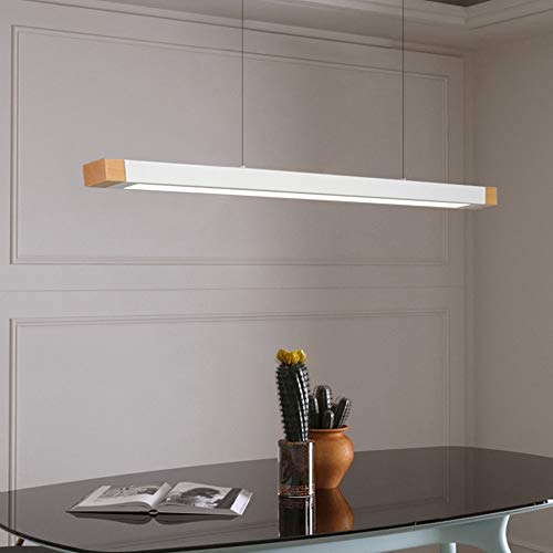 Plafonnier suspension LED bois table à manger lustre cuisine style nordique