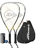  2 x Dunlop Nanomax Ti Racquetball Schläger + 3 dunlop Bälle
