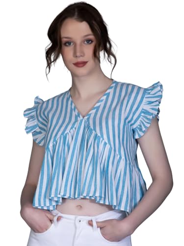 Image of DHRUVI TRENDZ Women's Cotton Regular Fit Top