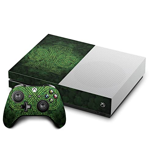 Autocollant Xbox One S avec motif trèfle irlandais Brigid Ashwood pour console et manettes.