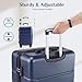 OLIXIS 3-Piece Luggage Set, Carry On Suitcases with Spinner Wheels, Expandable Travel Luggage with TSA Approved Lock & ABS Hard Shell, Blue(20/24/28 Inch)