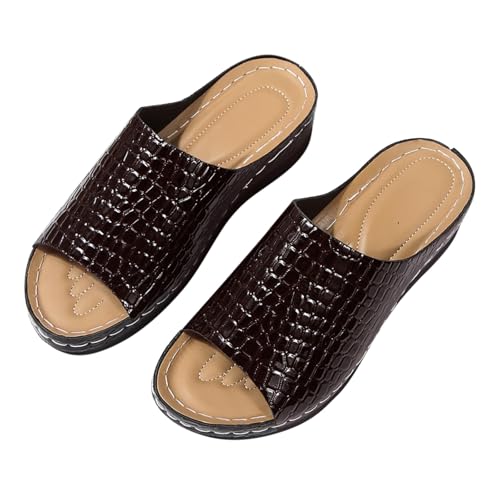 Mules à talon compensé femme avec semelle antidérapante et plateforme souple