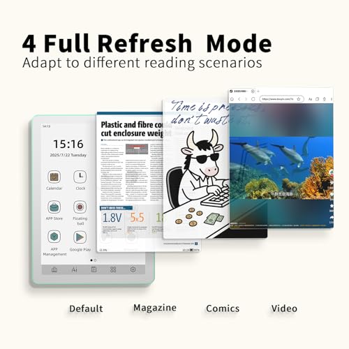 Image of Bigme B6 Color Ebook Reader, 6 Inch e-Paper Tablet, 4GB+64GB Storage, Android 14 (Green)