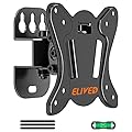 ELIVED TV Wall Mount Small Monitor Mount Bracket with Adjustable Tilt Swivel for Most 13-30 Inch LED LCD OLED TVs, Single Stud Perfect Center Design, VESA Size Up to 100x100mm and Holds up to 33 lbs