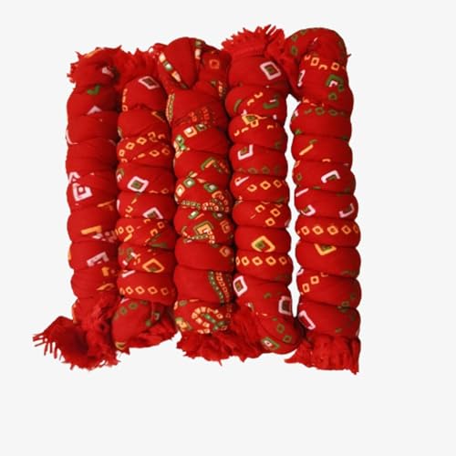 Image of Traditional Bandhani Red Chunni Dupatta for Women | Cotton, Bandhej Printed, Ethnic Festive & Casual Wear Stole, Length 2 mtr., Pack of 1