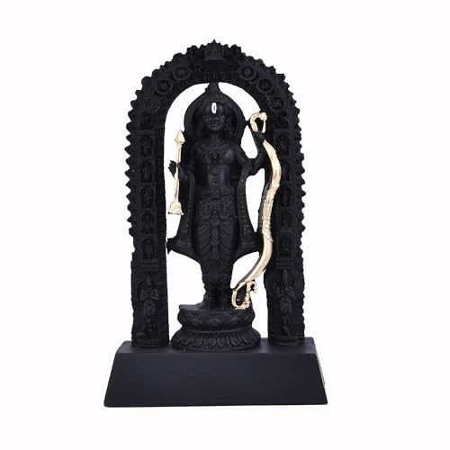 Image of Craftam Polyresin Ram Lalla Idol,Shree Ram Lala Ayodhya Murti Statue for Home Temple Mandir Pooja, Black Decorative Gift for Diwali & Religious Decor(Black,7 Inch)