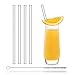 Price comparison product image HALM Glass Drinking Straws Set of 4 Includes Cleaning Brush, Glass, transparent, 7.9 inch straight Plastic & BPA free Eco Friendly reusable
