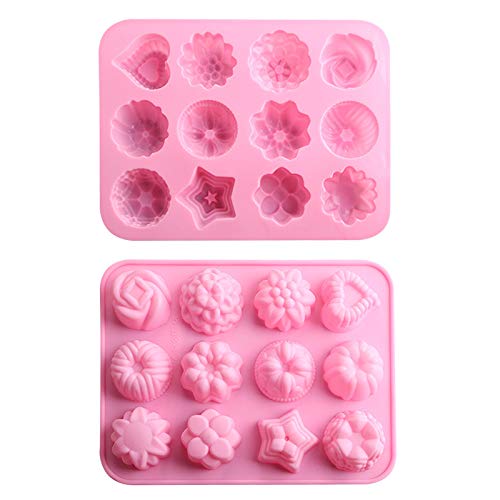 6/8/12 Cavities Silicone Flower Moulds Chocolate Candy Moulds Rose Flower Cake Fondant Moulds With Cover Non-stick For Chocolate, Candy, Jelly, Ice Cube, Muffin