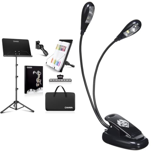 Pupitre surélevé réglable CAHAYA avec lampe Fire&Stone pour partitions de musique