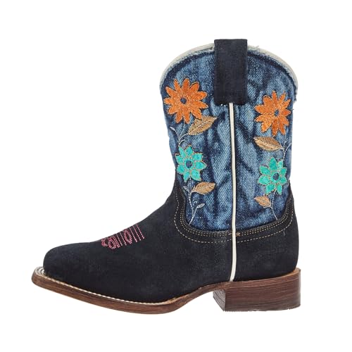 Roper Girls Flower Power (Toddler/Little Kid) Western Boot, Blue, 112