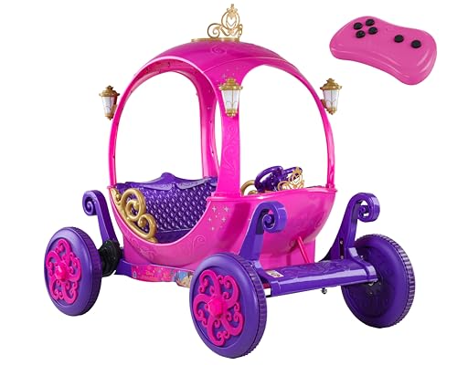 Disney Princess 24V Ride On Carriage Pink & Purple Electric Ride On Car for Girls Ages 36 2 Seater Kids Ride On Toy with Parent Remote Control 4.5 MPH Battery Powered Car