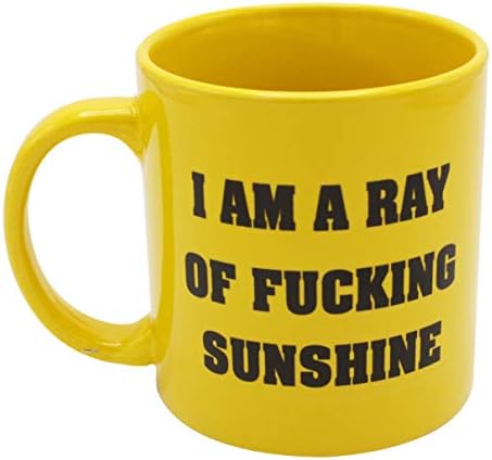 Island Dogs Ray of Fucking Sunshine Giant Novelty Coffee Mug, 1 Count (Pack of 1), Yellow