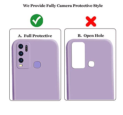 Image of A rtistque Liquid TPU Silicone Matte Shockproof Flexible with Camera Protection Soft Back Cover Case for Vivo Y50 / Vivo Y30 - Purple