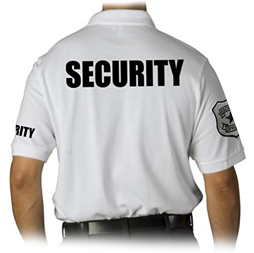 Gs-eagle for men's security collar polo shirt large white