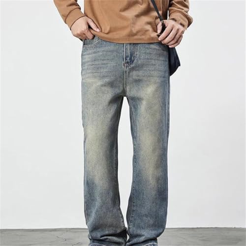 Men's Retro Washed Baggy Jeans Y2K Style Loose Fit Wide Leg Streetwear Straight Denim Trousers2