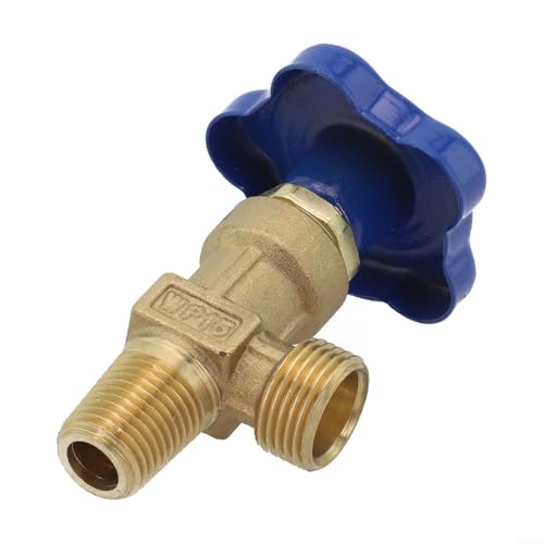 Argon Gas Cylinder Valve WP-15 Copper Steel Construction 20 Mpa Pressure Regulator for Welding Equipment Industrial Commercial Use(Small teeth bottle head)