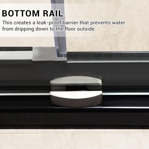 60\" W x 76\" h (8Mm) Frameless Double Sliding Shower Door, Frameless Shower Door, Tempered Glass Shower Doors, Easy-to-Clean Treated Clear Tempered Glass, Round Tube Nickel Brushed