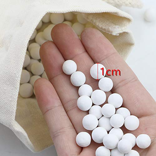 LeonBach 2.2 LB 10mm White Pie Weights with Canvas Bag, Ceramic Pie Weights Baking Beans Baking Beads Pie Pan Stoneware - Thumbnail 5