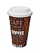 Produktbild Gastro-Bedarf-Gutheil 100 Kaffeebecher Pappe 400ml / 16oz Pappbecher Einwegbecher EINWEG Coffee to go 0,4 L Top Becher mit Deckel in weiss
