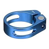 uxcell バイクシートポストクランプ34.9mmバイククリップアルミニウム合金自転車ロックシートポストリングM4六角スクリュー付き30.4〜31.6mm自転車マウンテンバイクロードバイクポストチューブ ブルー
