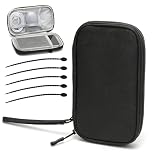 FL HUA Travel Cable Organiser Bag, Portable Electronics Travel Organizer with 5 Silicone Cable Ties, Charger Wire Organiser Bag Black for Daily Life, Business Trips and Travel