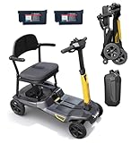 MediHoist Elektromobil Klappbar für Senioren & Erwachsene – 18 kg Leichtbau, 40 km Reichweite, Doppelakku, Faltbar Schwarz für Auto/Bahn, YL-985S