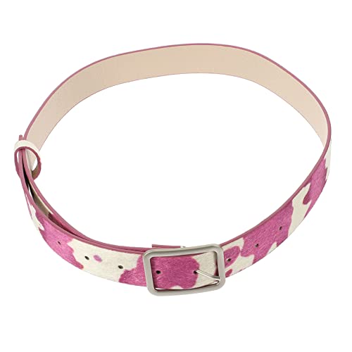 Healifty Adjustable Cow Print PU Leather Belt for Women Waist Fashionable Western Style Cowgirl Belt for Jeans and Pants Lightweight Animal Print Accessory