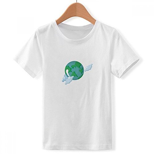 T-shirt Ras du Cou Univers Alien Terre Blanc Garçon Grand Format Imprimé Multicolore