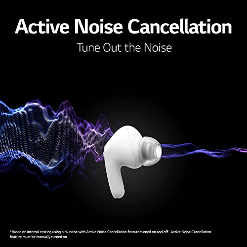 Image of LG Tone Free FP9, Active Noise Cancellation, UV Nano, Plug n Wireless, Meridian Sound, 24 Hrs Battery, Find My Earbuds, Fast Charging, 3D Sound, whishper Mode, TONEFree App (White)