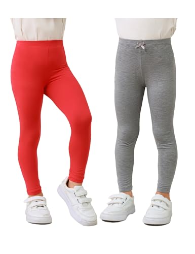 Toddler Girls Leggings 2-Pack Bamboo Viscose Little Girls Casual Stretch Pants