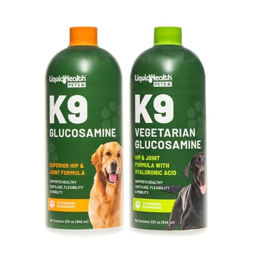 LIQUIDHEALTH 32 Oz K9 Liquid Glucosamine and Vegetarian for Dogs, Puppies and Senior Canines - Chondroitin, MSM, Hyaluronic Acid – Joint Health, Dog Vitamins Hip Joint Juice, Joint Oil
