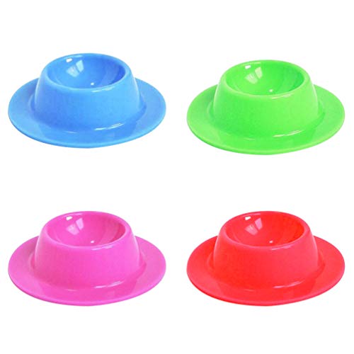 DOITOOL 4 pcs Silicone Egg Cup Holders Rainbow Serving Cups Plates Eggs Dispenser Tray Boiled Egg Holders Storage Bin Stand for Kitchen Restaurant Fridge Random