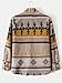 ZAFUL Men's 2024 Shirt Jacket Tribal Geometric Ethnic Aztec Printed Blend Wool Shirt Jacket Brown M