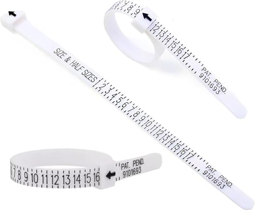 Eight Brothers Finger Measuring Tool - Ring Sizer Gauge (1-17 USA Ring Sizer) for Women, Men & Kids/Measure Your Finger Sizes @ Home