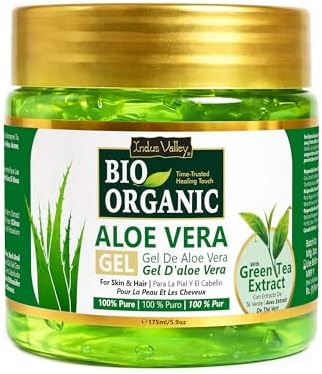 Bio Organic Pure Multipurpose Aloe Vera Gel With Green Tea Extract For Face, Body & Hair, Suitable to All Skin Type - 175ml, Ideal for Skin, Scalp, & Hair Hydration, Moisturizer