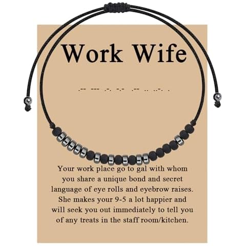 MAOFAED Work Wife Morse Code Bracelet For Her Morse Code Jewelry Work Wife Definition Work Bestie Gift (work wife code) Cover