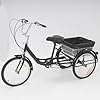 Levkitch 20 Inch Tricycle for Adults, 8 Speed 3 Wheels Bicycle, Road Bike with Shopping Basket 3 Wheels Bike Black Trike #2