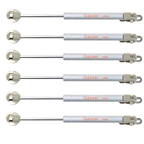 Gazeer 6 Pcs 100N/22.5lb Gas Strut Lift Support Cabinet Door Lift Pneumatic Support