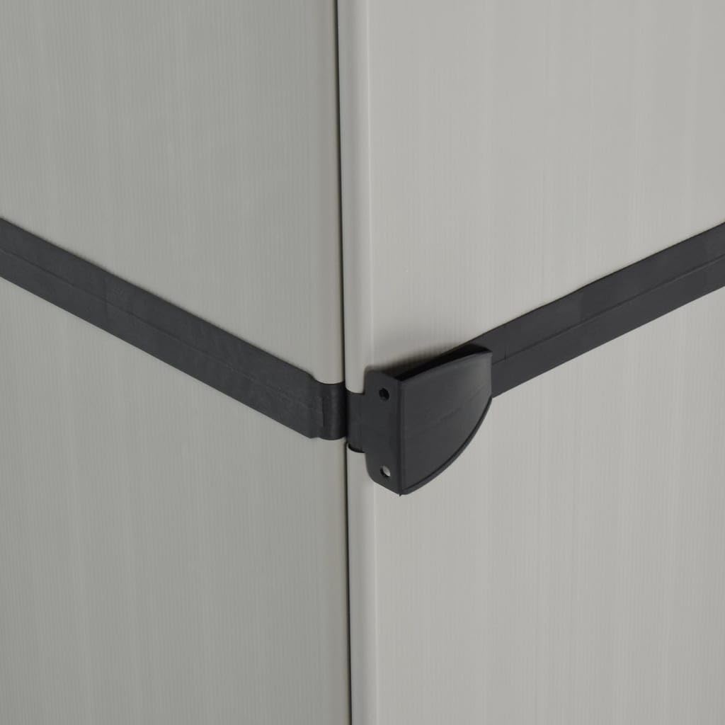 vidaXL Armoire de Rangement de Jardin 3 Étagères Armoire à Outils Meuble de Stockage Fournitures Ménagères Patio Extérieur Gris/Noir 34x40x168cm
