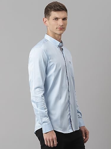 Image of Thomas Scott Men's | Solid | Full Sleeve | Regular Fit | Cotton Blend | Button Down | Single Pocket | Casual Shirt