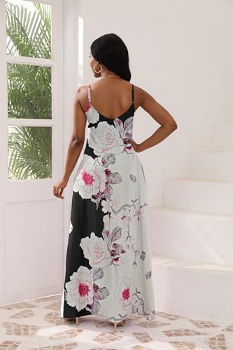Image of vunahzma Womens Casual Fashion Sleeveless Plus Size Loose Long Sexy Maxi Dress with Pockets