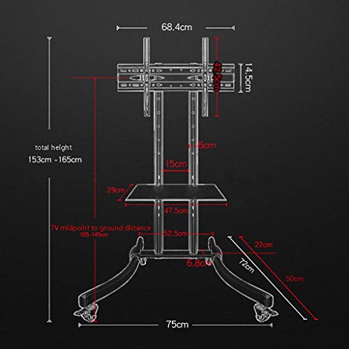 Soporte universal de piso para TV, móvil con ruedas miniatura 3