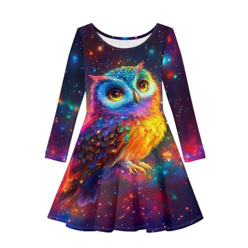 ZFRXIGN Fashion Dresses for Girls Long Sleeve Crew Neck Dress Fall Outfits Clothing Kids Dresses XS-3XL Wedding Guest Dress