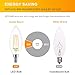 Ascher E12 Candelabra LED Light Bulb, 60 Watt Equivalent, 550 Lumens, Warm White 2700K, Decorative Candle Base, Filament Clear Glass, Non-Dimmable, Pack of 5