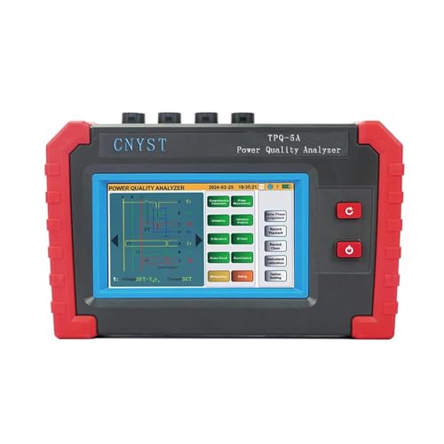CNYST Mini Power Quality Analyzer 3 Phase Power Quality Meter with 4-Channels Current and 3-Channels Voltage Current Range 0.1A~100A Three-Phase Unbalance Measurement
