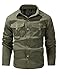 Eisctnd Men's Flannel Lined Shacket Lightweight Warm Snap Western Plaid Shirt Jacket for Outdoor Cowboy Casual Work(ArmyGreen-XXL)