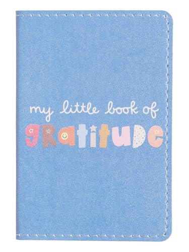 Journal de gratitude guidé bleu en cuir végétalien pour votre bien-être quotidien