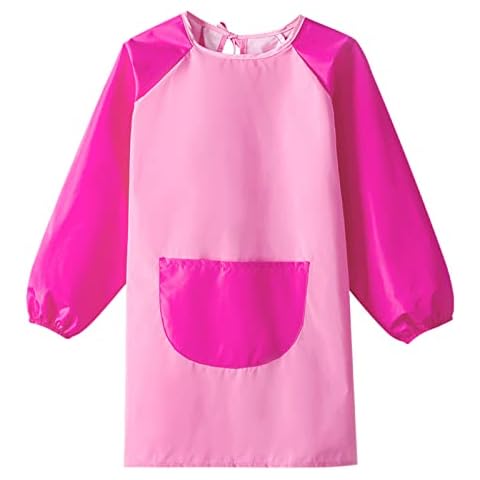 Delantal Pintura Infantil Impermeable con Mangas y Bolsillos Greyoe Cover